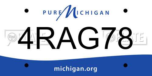 4RAG78 Michigan License Plate