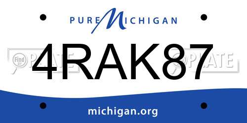 4RAK87 Michigan License Plate