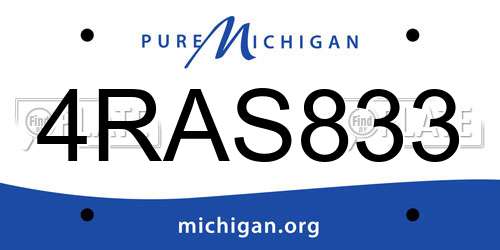 4RAS833 Michigan License Plate
