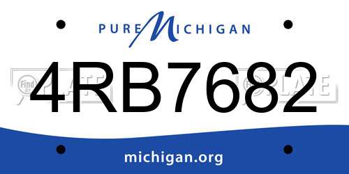 4RB7682 Michigan License Plate