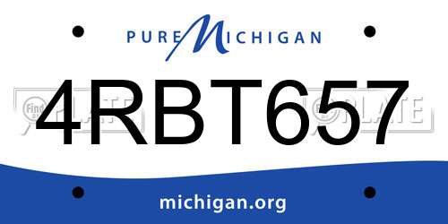 4RBT657 Michigan License Plate