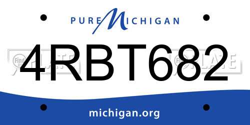 4RBT682 Michigan License Plate