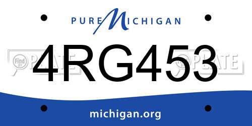 4RG453 Michigan License Plate