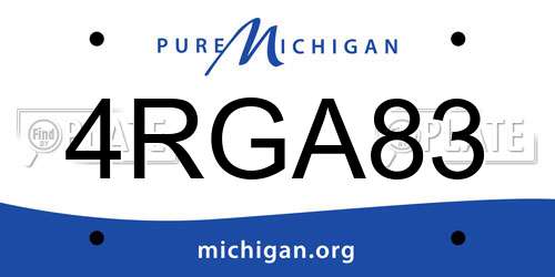 4RGA83 Michigan License Plate