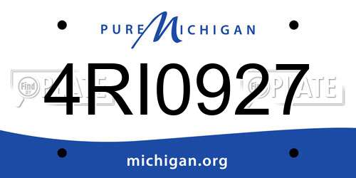 4RI0927 Michigan License Plate