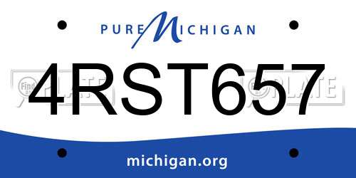 4RST657 Michigan License Plate