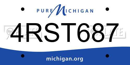 4RST687 Michigan License Plate