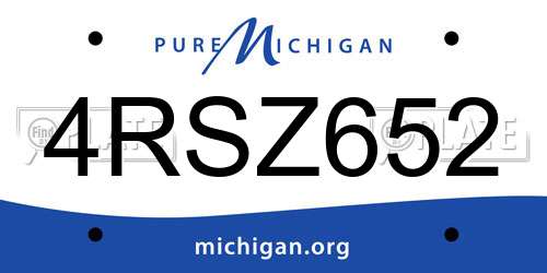 4RSZ652 Michigan License Plate