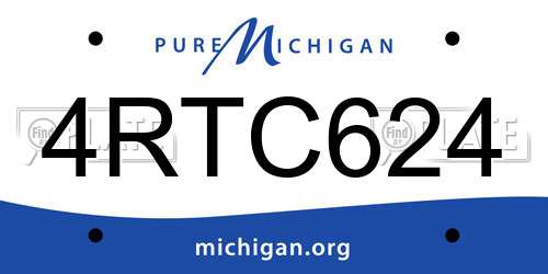 4RTC624 Michigan License Plate