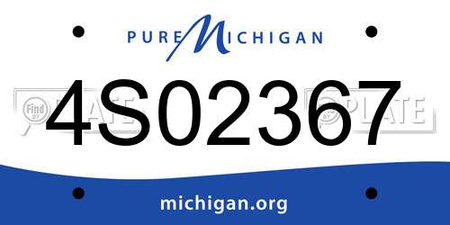 4S02367 Michigan License Plate