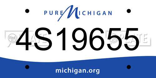 4S19655 Michigan License Plate