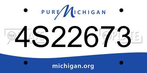 4S22673 Michigan License Plate
