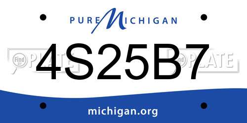 4S25B7 Michigan License Plate