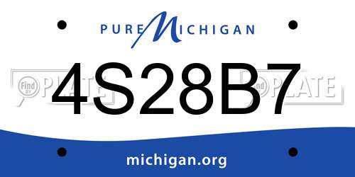 4S28B7 Michigan License Plate