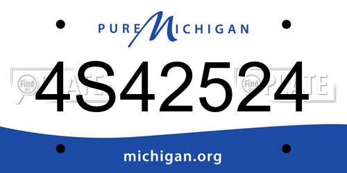 4S42524 Michigan License Plate
