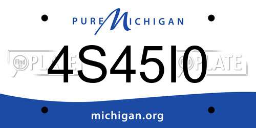 4S45I0 Michigan License Plate