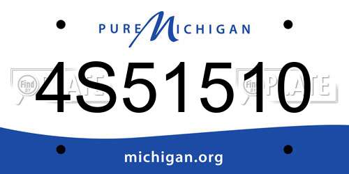 4S51510 Michigan License Plate