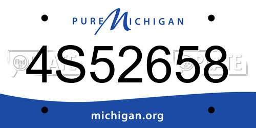 4S52658 Michigan License Plate