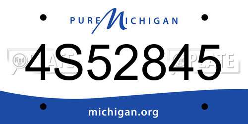 4S52845 Michigan License Plate