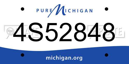 4S52848 Michigan License Plate