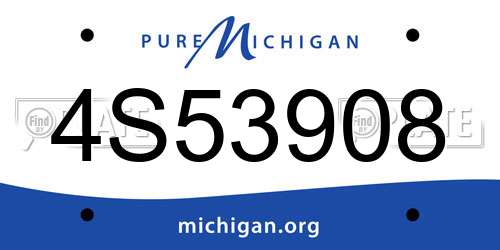 4S53908 Michigan License Plate