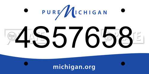 4S57658 Michigan License Plate