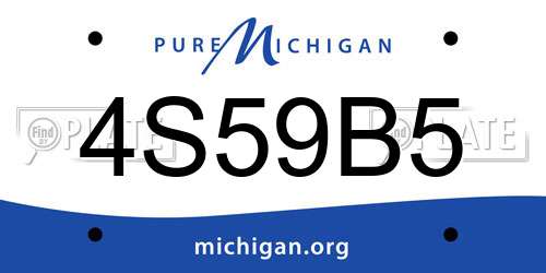 4S59B5 Michigan License Plate