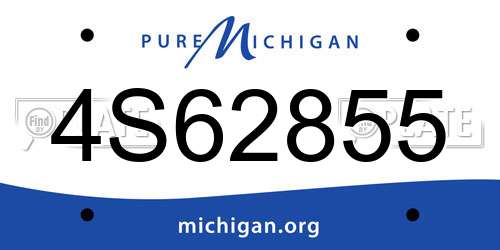 4S62855 Michigan License Plate