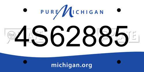 4S62885 Michigan License Plate