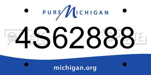 4S62888 Michigan License Plate