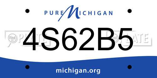 4S62B5 Michigan License Plate