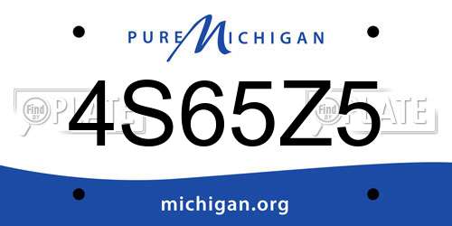 4S65Z5 Michigan License Plate