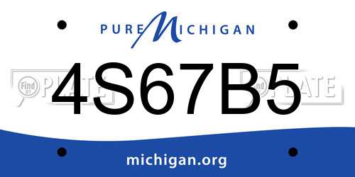 4S67B5 Michigan License Plate