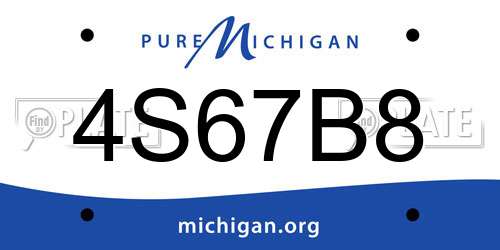 4S67B8 Michigan License Plate