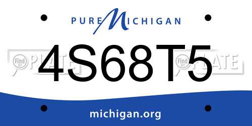 4S68T5 Michigan License Plate