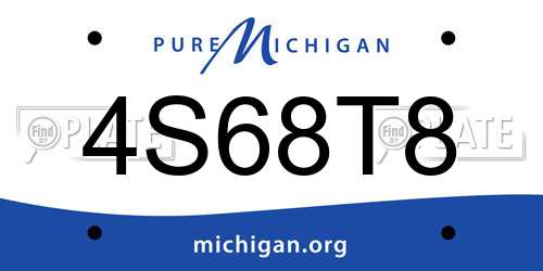 4S68T8 Michigan License Plate