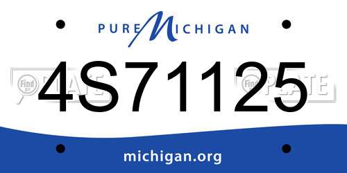 4S71125 Michigan License Plate