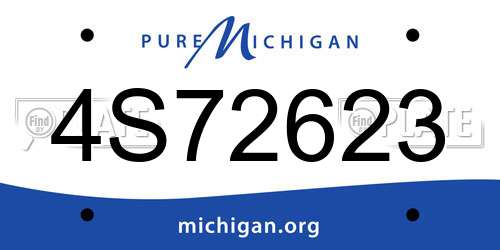 4S72623 Michigan License Plate
