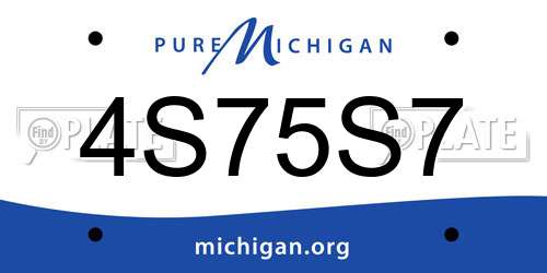 4S75S7 Michigan License Plate