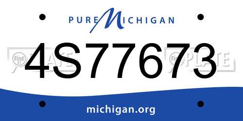 4S77673 Michigan License Plate