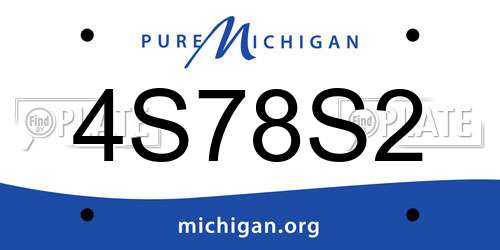4S78S2 Michigan License Plate
