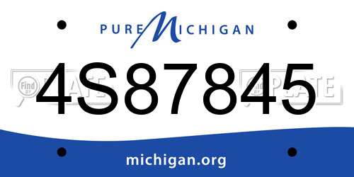 4S87845 Michigan License Plate