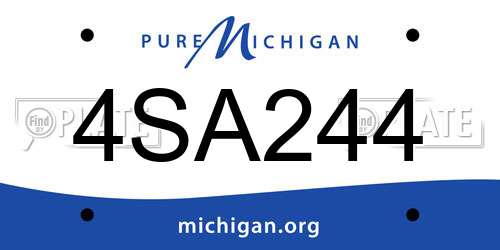 4SA244 Michigan License Plate