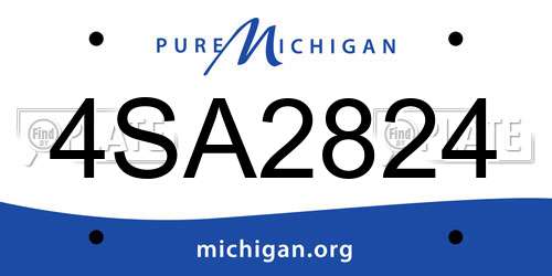 4SA2824 Michigan License Plate