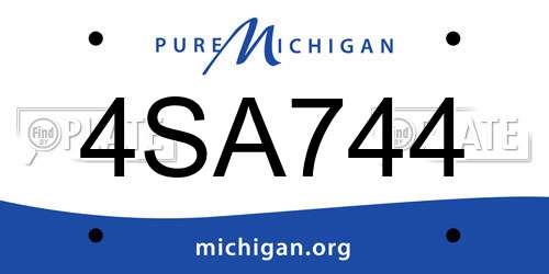 4SA744 Michigan License Plate