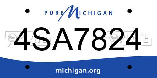 4SA7824 Michigan License Plate