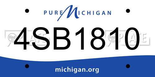 4SB1810 Michigan License Plate