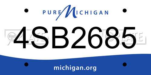 4SB2685 Michigan License Plate