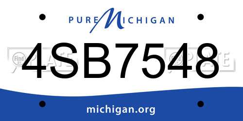 4SB7548 Michigan License Plate