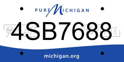 4SB7688 Michigan License Plate